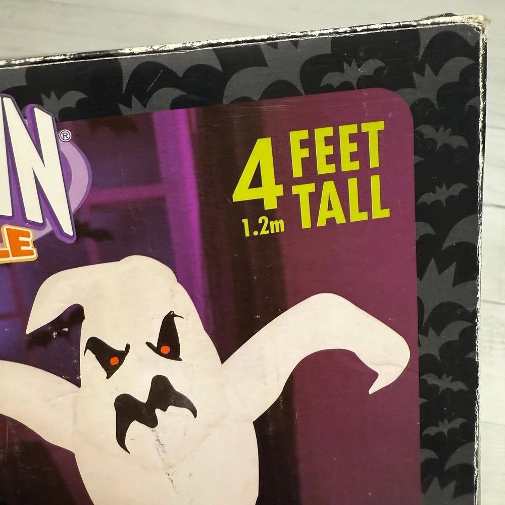 Halloween Gemmy 4 FT Lighted‎ Ghost in Pumpkin Airblown Inflatable